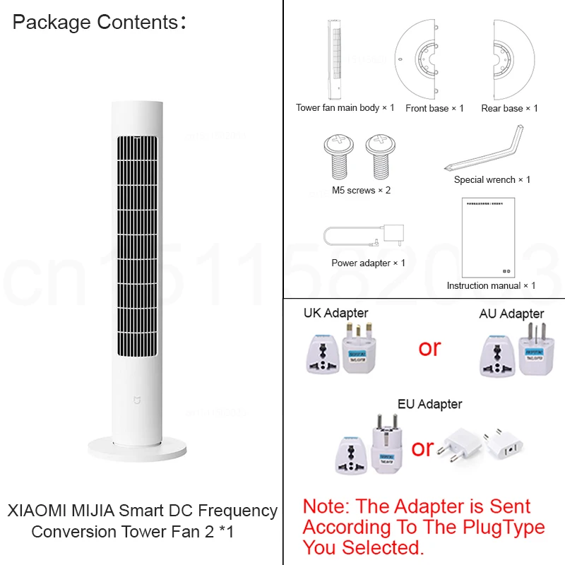 XIAOMI MIJIA Smart DC Frequency Conversion Tower Fan 2,150 °   Ультраширококутовий подави повітря, домашні літні вболівальники, підтримка програми MI HOME