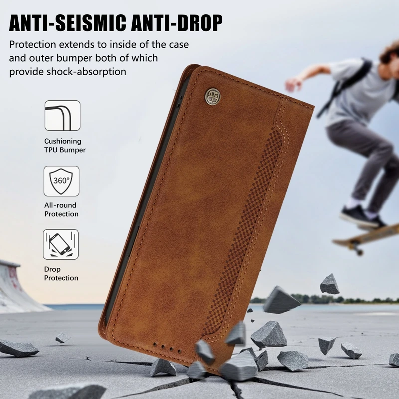 Premium Luxury Magnetic Wallet Flip Case - Elegant Book Cover with Card Holder and Enhanced Protection
