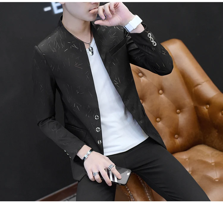 Veste Homme Simple Boutonnage Avec Col En Pointe En Polylaine Prince De Galles Coupe Classique 41gc5305gcu