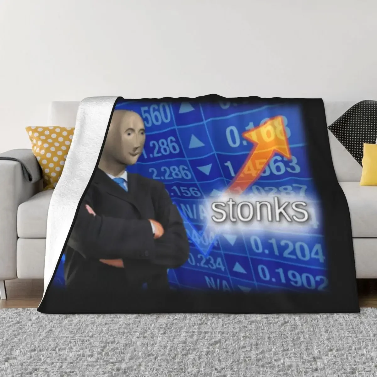 Плед Stonks, ворсистые теплые мягкие одеяла