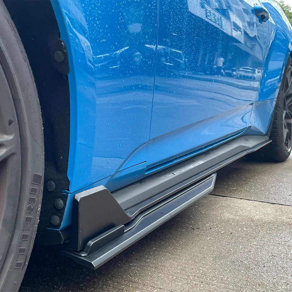 포드 머스탱 다크 호스 S650 2024 2025 2026 GT500 스타일 사이드 스커트 윙렛 외부 액세서리 바디 키트
