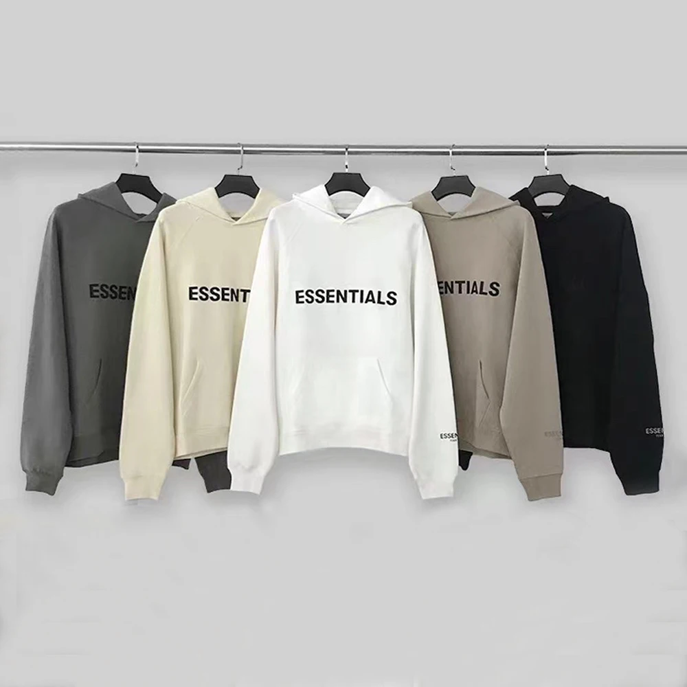 ESSENTIALS Hoodies Men Sweatshirts Reflective Letter Printing Fleece