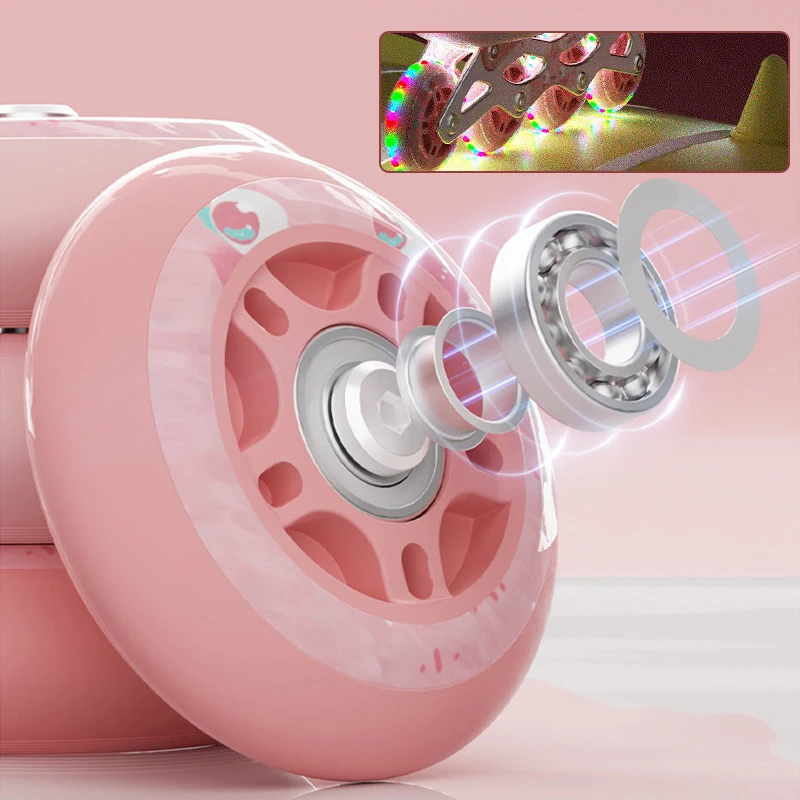 Kids Inline Skate Shoes Adjustable Szie 26-41 Flashing 4 Wheels Roller Skates For Beginner Boys Girls Outdoor Skating Sneakers
