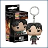 FUNKO POP Keychain Attack on Titan Highly Popular Characters Levi Ackerman Anime Peripherals Toys Pendant Keychains Kids Gifts 1