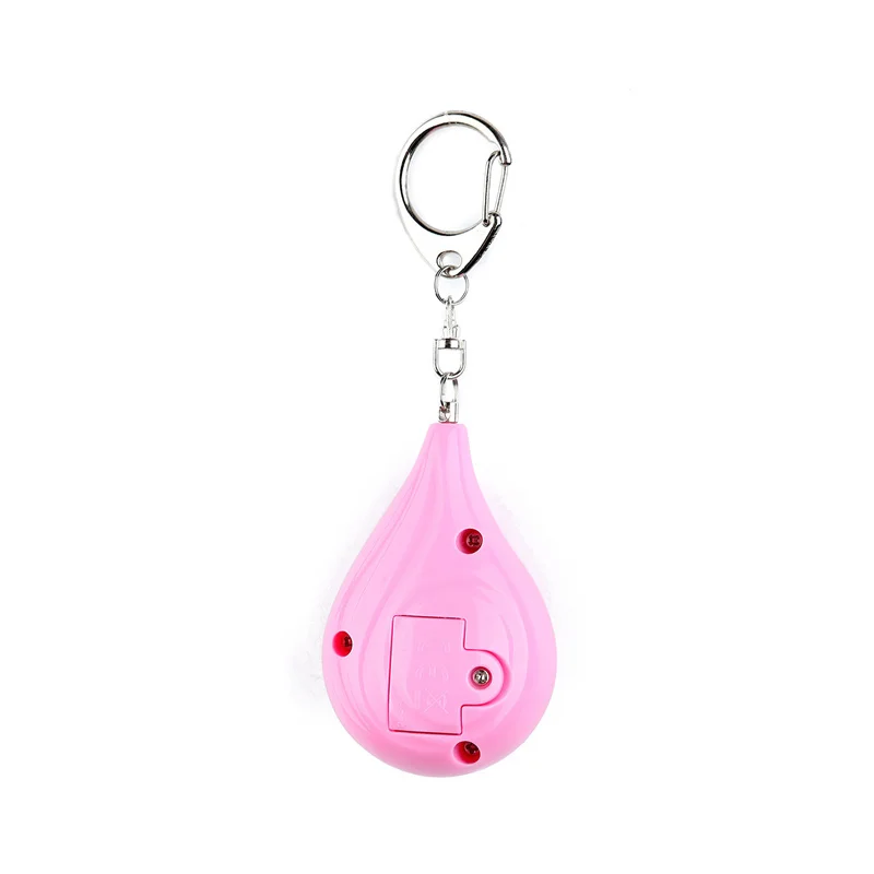 Portable Personal Alarm Water Drop Type Women's Anti-robbery Device Security Key Chain with Red Flashing Light Emergency Alert