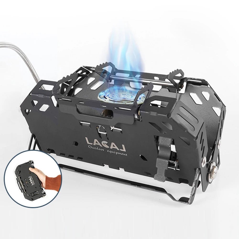 

Camping LACAL Folding Stove with Bag Gases Burner Windproof Stove with Adjustable Valve Backpacking for Cooking Hiking Picnic