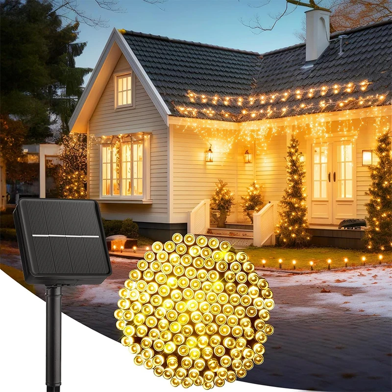 Impermeável ao ar livre Solar String Light, Fairy Garden Lamp, guirlanda para o Natal, festa de férias, decoração de casa, 6V