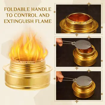 CooktAlcohol Burner - Brass lcohol Burner - Efficient Spirit Burner op with Flame Regulator | Camp stove with Fuel Storage 3