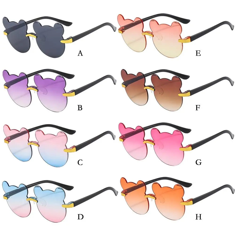 Cute Cartoon Bear Sunglasses for Kids Outdoor UV385 Shades Fashion Beach Travel Gradient Lens Eyewear Children Sun Glasses