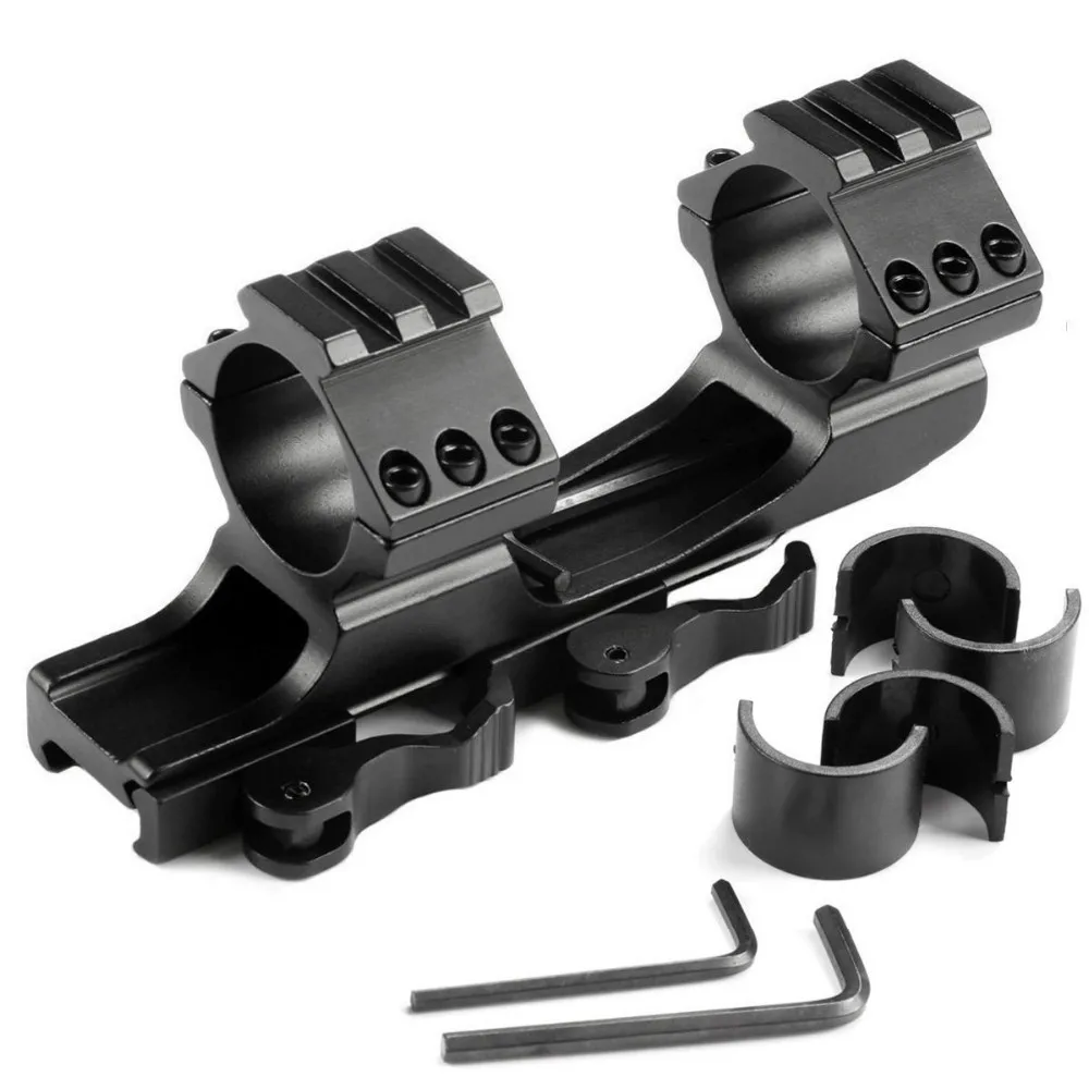 Scope Mount UniqueFire 25.4mm / 30mm Quick Release Cantilever Weaver Forward Reach Dual Ring Scope Mount for LED Flashlight