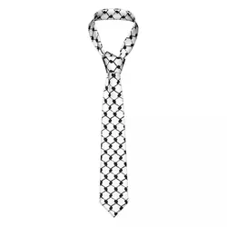 Palestinian Folk Pattern Traditional Keffiyeh Necktie (Black)