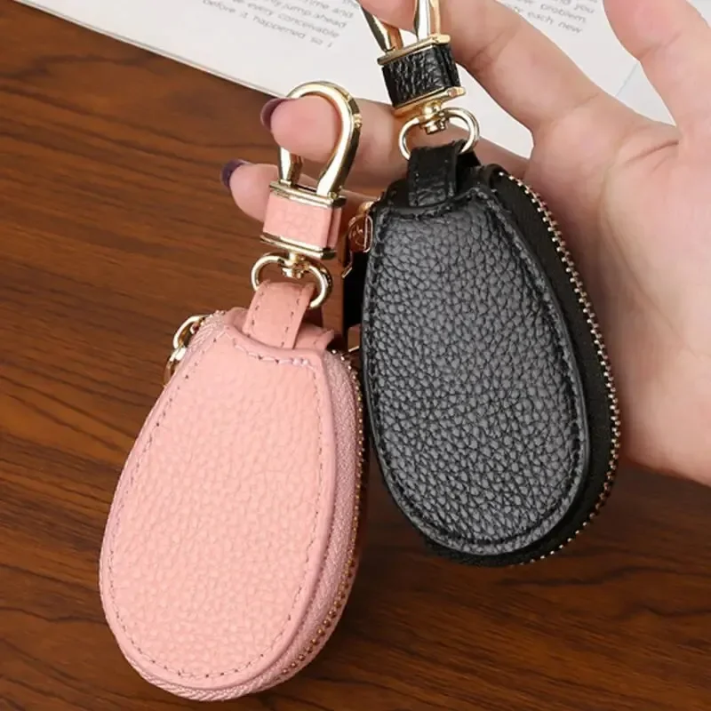 Leather Zipper Key Wallet Keychain Multifunctional Mini Purse Key Holder Case 1PCS