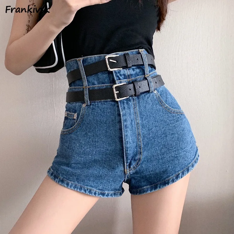 

Denim Shorts Women Skinny High Waist Stretchy European Style Retro Washed Fashion Hotsweet Streetwear Hip Hop Daily Fitness 2023