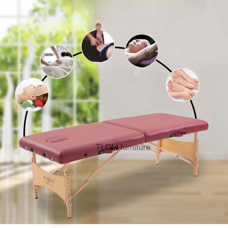 Portable Folding Massage Bed Tattoo Wooden Comfort Speciality Massage Table Knead Medical Lit Pliant Beauty Furniture RR50MB