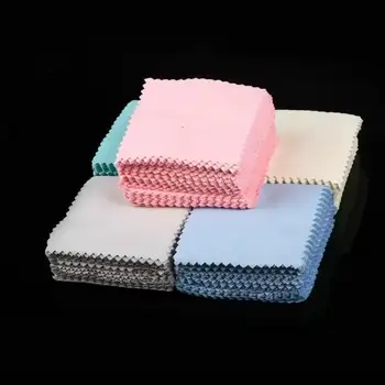 New 50PCS Smooth Lint Free Glasses Lens Cleaning Cloth Jewelry Gold As Silver Polishing Sheets Home Glass Traceless Cleaning 2
