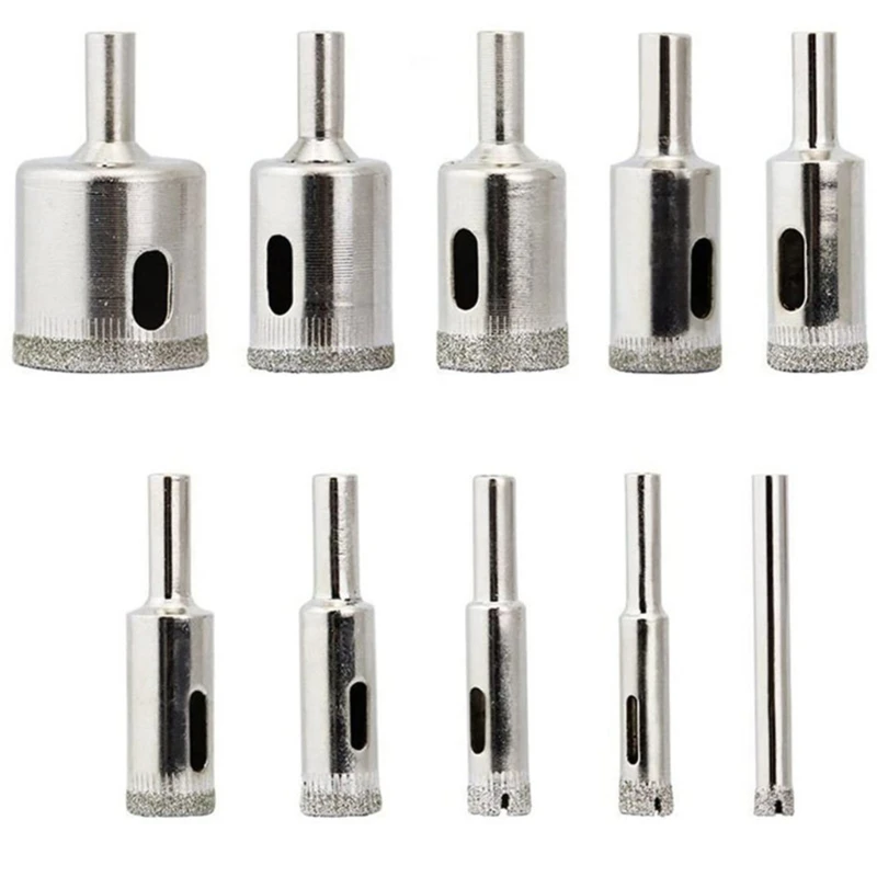 Diamond Coated  Stone Glass Bit Cutter Tile Marble Hole Opener Power Tool Dropship 0 8 4mm diamond twists drill bit diamond coated tipped tip twist drill bits for glass jewelry stone tile reamer hole tool