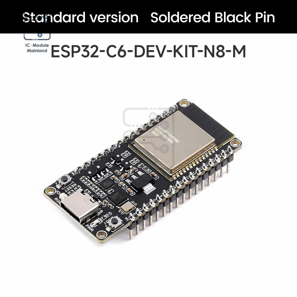 

ESP32-C6 WiFi Bluetooth Development Board Bluetooth 5 Zigbee On-board ESP32-C6-WROOM-1-N8 Module WiFi6 RISC-V Development Boards
