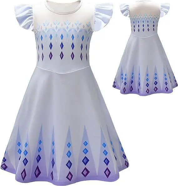 

Girls Princess Fancy Costume Birthday Party Dress Kids Halloween Cosplay Outfits Carnival Party Anime Role Playing Elsa Clothing