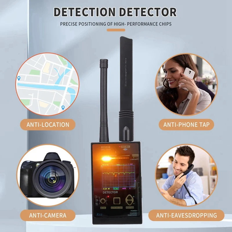 X11 Anti Camera Bug Detector GPS Tracker RF 2/3/4/5G Signal Scanner Listening Devices Finder