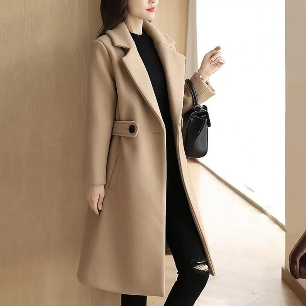 Winter New Women Vintage Turn Down Collar Woolen Cloak Coat Loose Double Breasted Outerwear Tb8atb8b main image 1