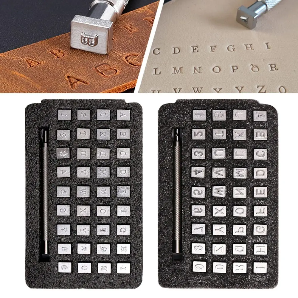 Leather Stamping Kit Stamp Punch Set Alphabet Letter Number Stampers Tools DIY Leather Craft Carving Saddle Making Tools