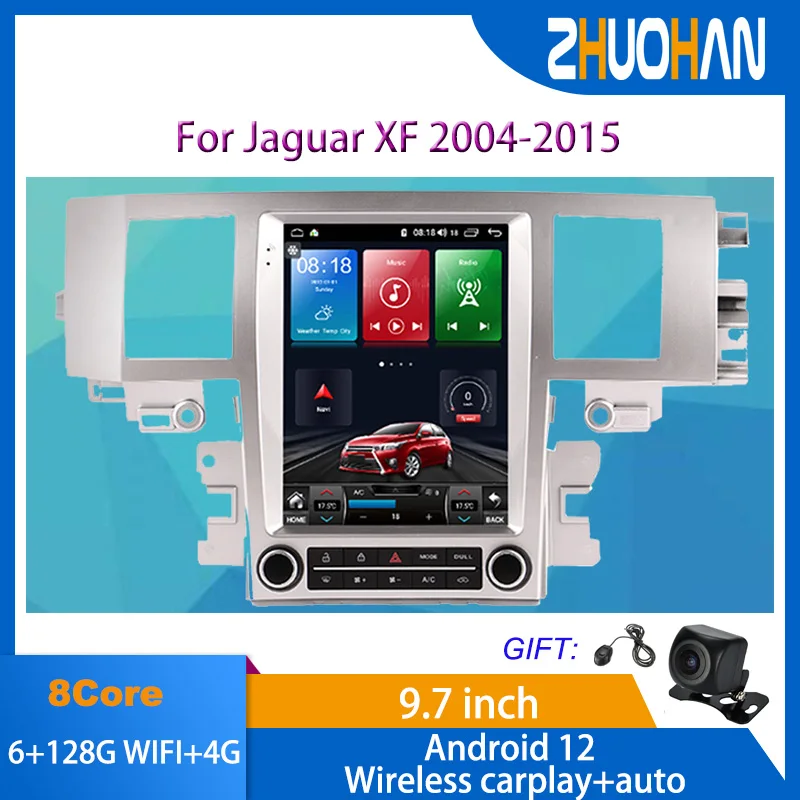 

Car Radio Android 12 Tesla Style Vertical Screen For Jaguar XF 9.7'' Carplay Car Multimedia GPS Navigation Head Unit 2004-2015