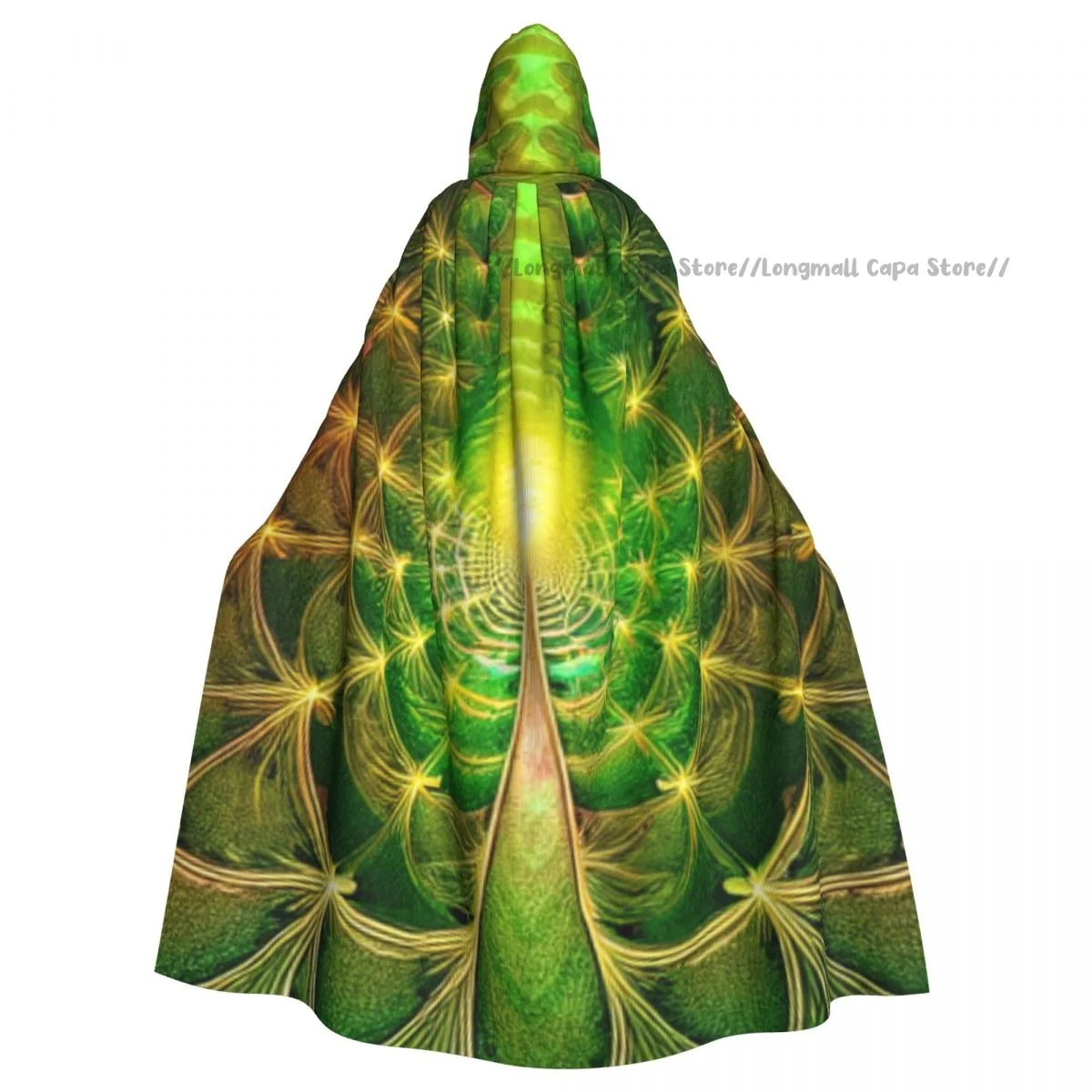 

Adult Vampire Cape Hooded Robe Abstract Cannabis Illustration Halloween Cloak Full Length Cosplay