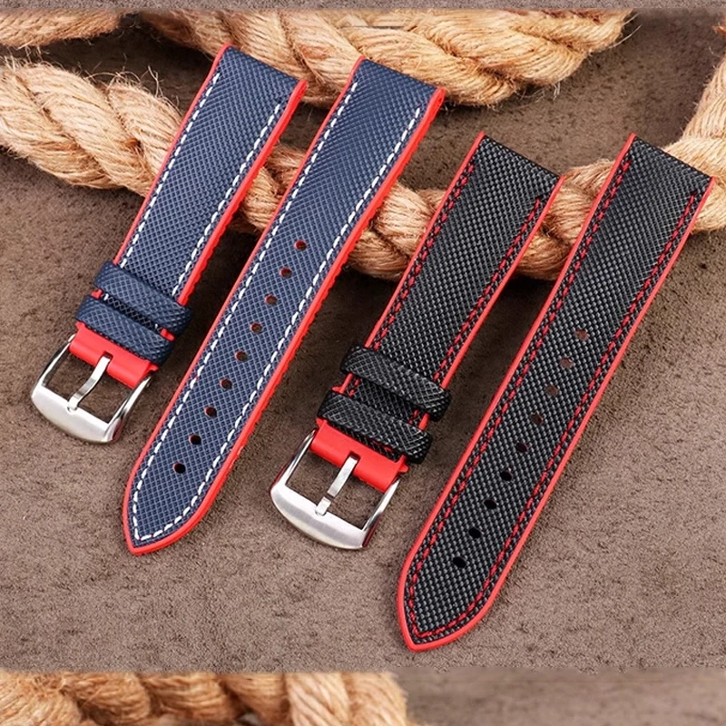 Enhanced Hybrid Fluoro Rubber Canvas Nylon Watch Strap