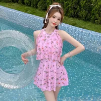 Conservative Korean Swimsuit With Short One Piece Womens Bathing Suits Swim Skirt Dress Swimwear Large Size Spring Clothes