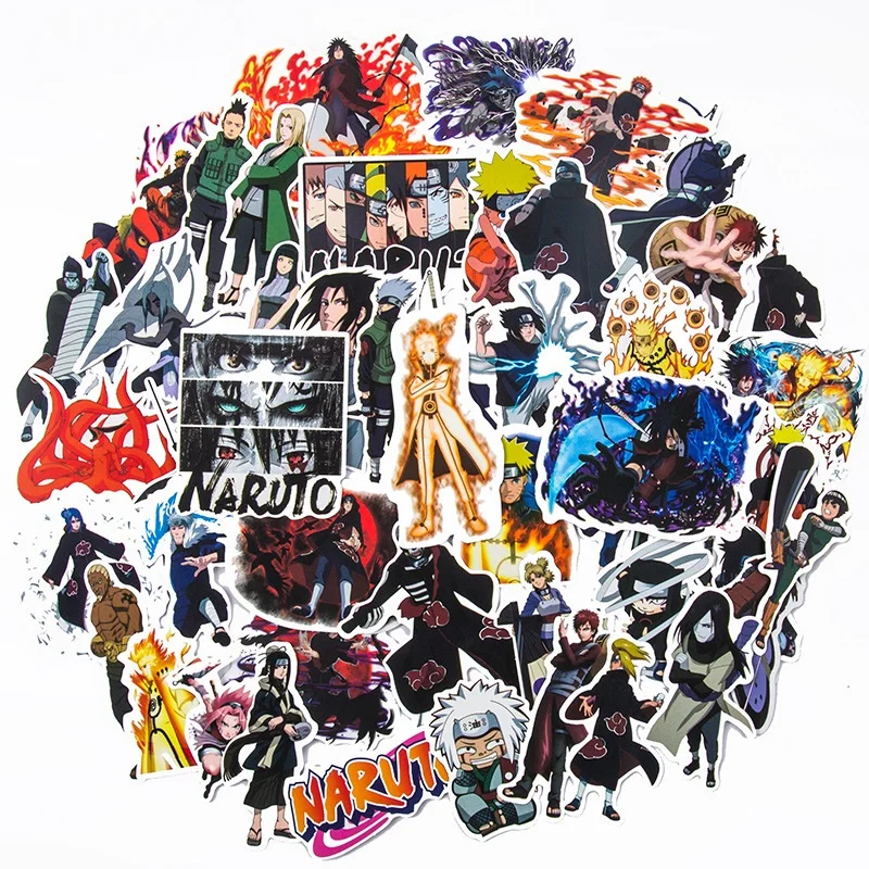 

10/30/50pcs Naruto Stickers Uzumaki Kakashi Uchiha Anime Action Figures Cartoon Character Car Skateboard Decorate Children Gifts
