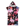 Hooded Bath Towel Robe Poncho Swimming Beach Towel Surf Man Lady Fast Quick Dry Bathrobe Beachwear-Floral Elephant Owl Pattern 2