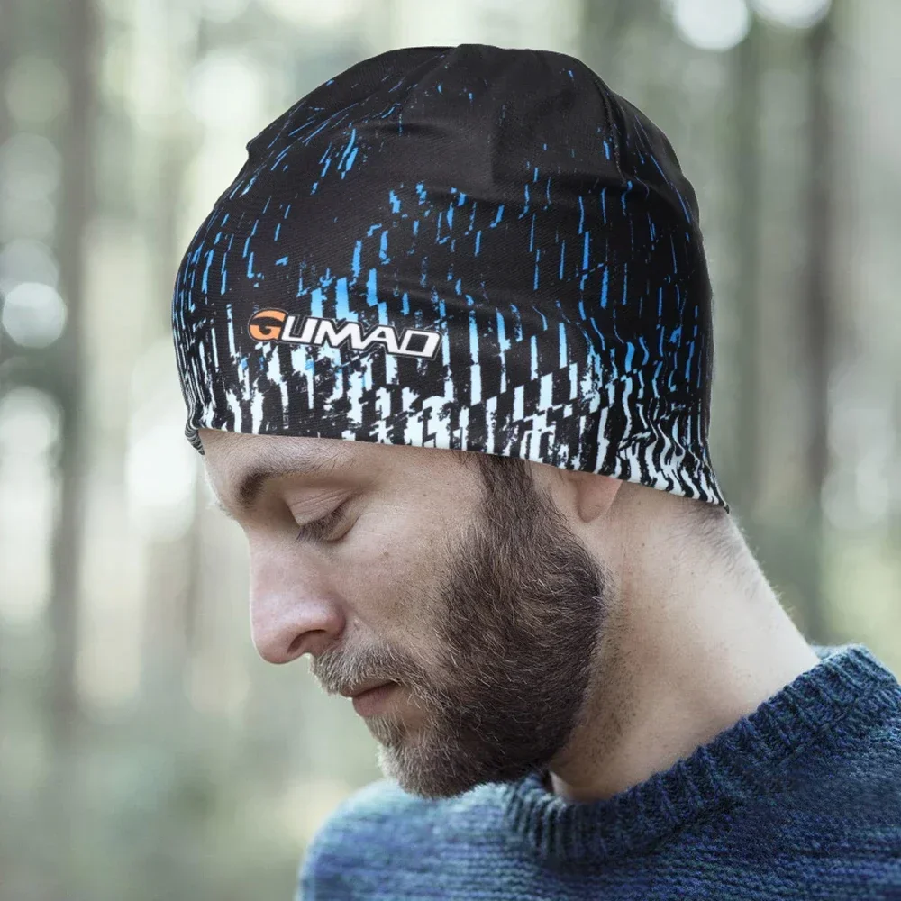 Winter Double-layer Fabric Running Print Beanies Bicycle Hat Tennis Hiking Workout Ski Cycling Snowboard Stretch Cap Men Women winter hats winter cycling cap sports hat
