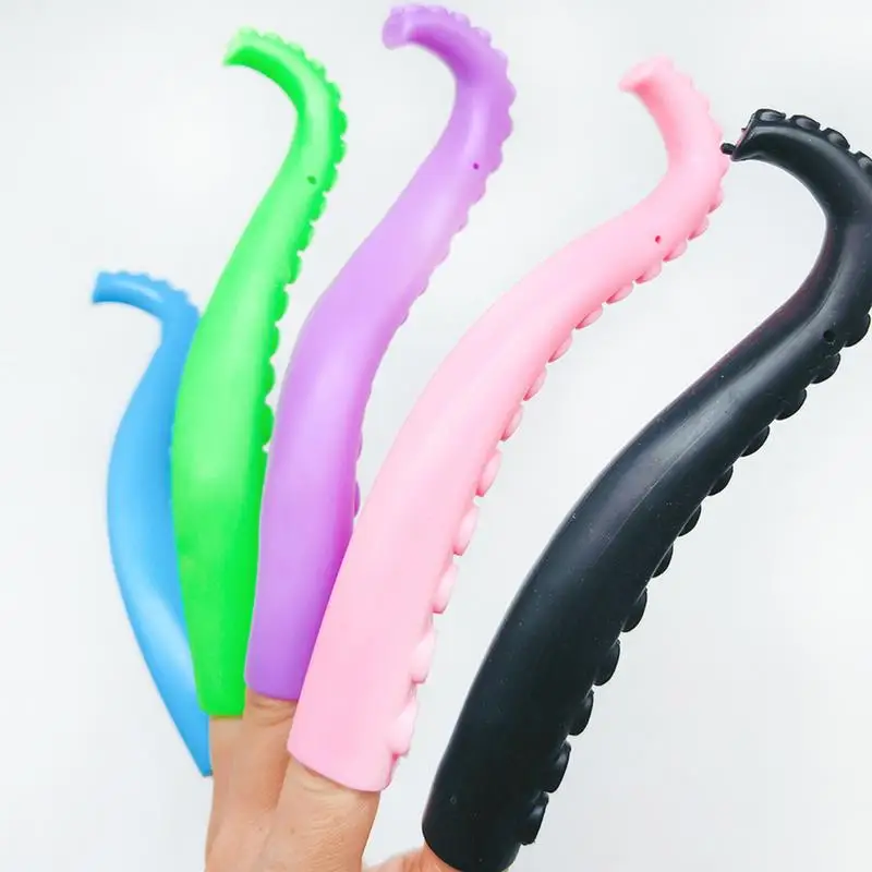 Finger Tentacle Fidget Toy Stretchy Finger Puppet Fidget Octopus Tentacle Gag Joke Toys Prank Props Indoor Outdoor Relaxing