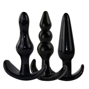 3PC Soft Anal Plug Silicone G Spot Butt Plug Stimulator Sex Toys for Womans Men Beads Anal Dilator Prostate Massager Dildo 18+ 5