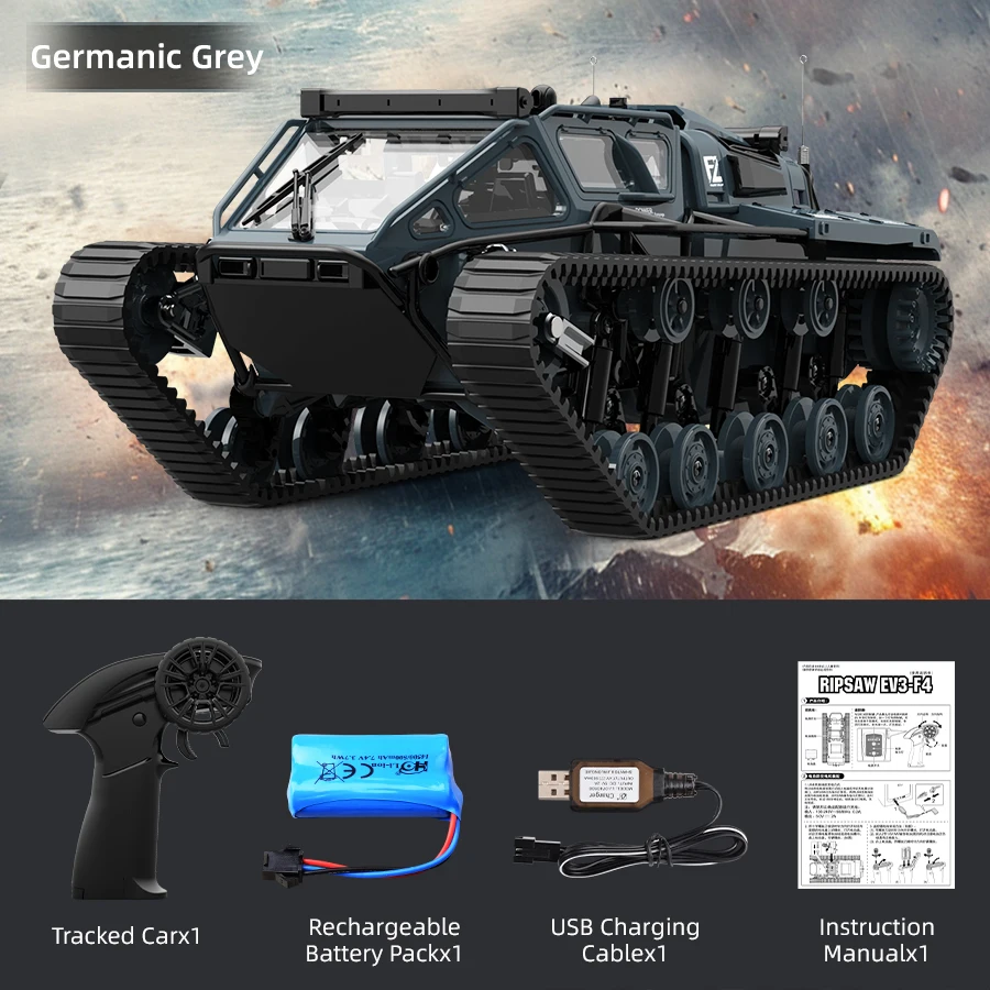 JJRC C8812 RC Tank 2.4G Full Scale Tracked RC Car Remote Control Car Off-Road Vehicle Tank Toys Gift For Children Boys 6
