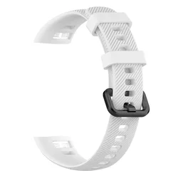 Durable Silicone Watch Strap with Buckle Closure (White)
