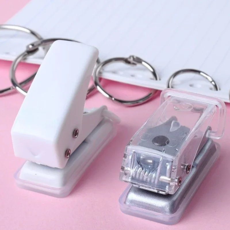 6mm Mini Hole Punch Pliers Metal Pore Puncher with Shreds Holder Leaflets Paper Plastic Cards Scrapbooking Die-Cut Hand Tools