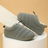 Smile Winter Outdoor Thickened Warm All Inclusive Slippers Indoor Adjustable Button Cotton Shoes Non-slip Fleece Cotton Shoes 2