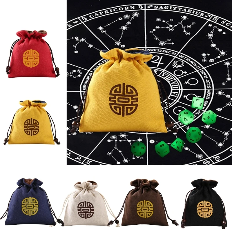 

Dices Bags Astrolabes Thick Altar Divinations Pendulums Tablecloth Props Board Game Cotton Jewelry Storage Dices DropShipping