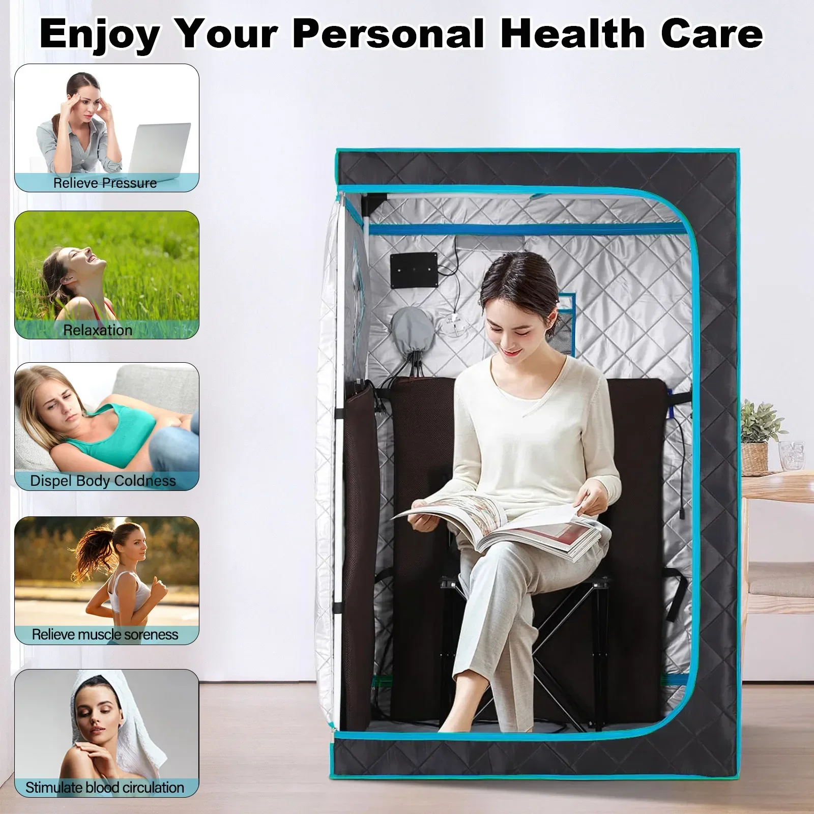 Portable Sauna Set infrared Sauna Steam Sauna Home Home Spa Relaxation and Detoxification Size 31.5*31.5*55.1inches 2