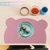 1PC Silicone Baby Placemat Waterproof Food Grade Table Mat Heat Insulation Baby Tableware Cute Cartoon Bear Shape Baby Stuff 5