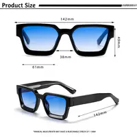 CATERSIDE Nouvelles Lunettes de Soleil Épaisses pour Hommes, Monture Carrée, Verres Dégradés, Lunettes de Soleil de Luxe pour Femmes, Cadeau Idéal pour Voyages en Extérieur, Protection UV400 6