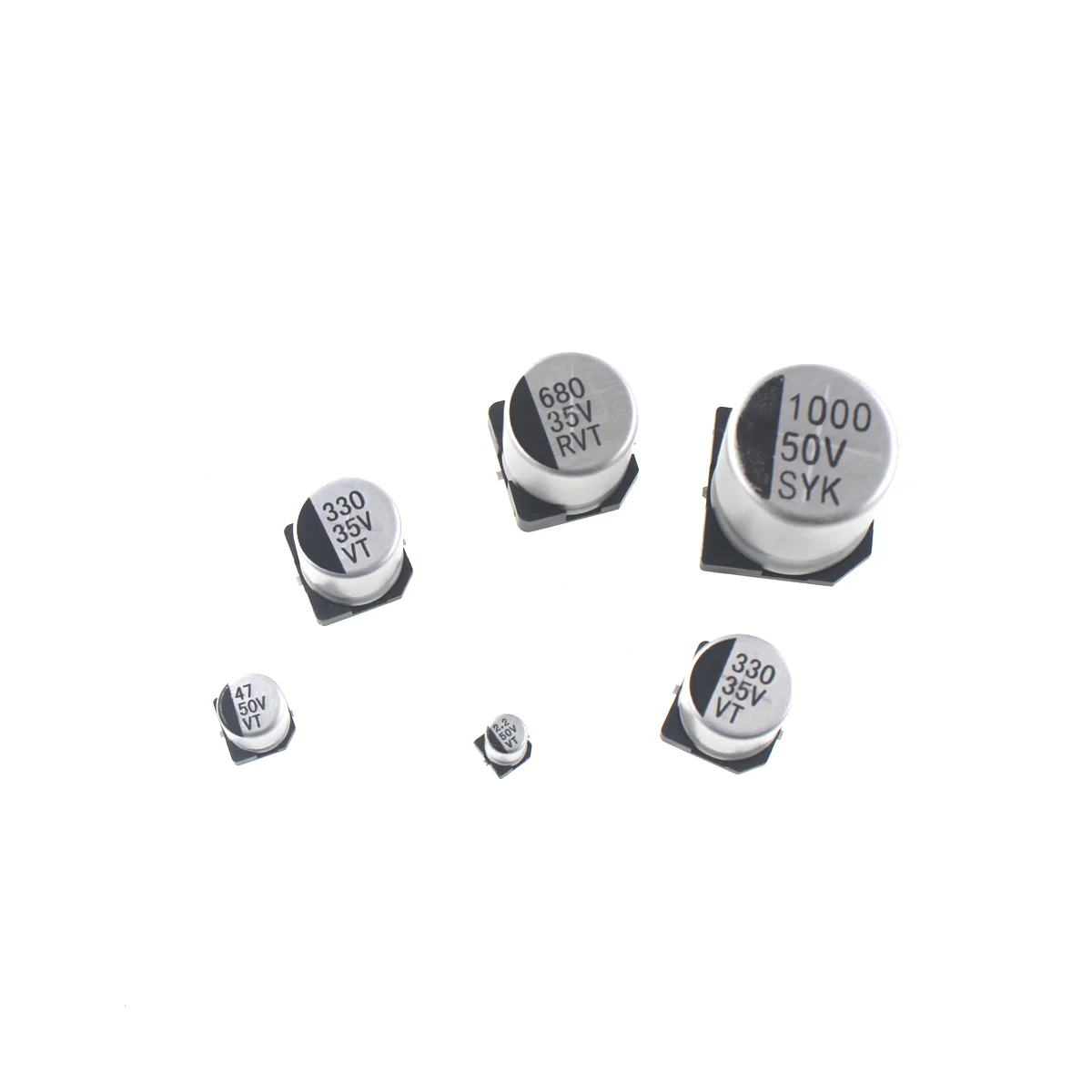 SMD Aluminum Electrolytic Capacitor 6.3V 10V 16V 25V 35V 50V 1UF 10UF 22UF 33UF 47UF 100UF 220UF 330UF 470UF 100/50/20pcs electrolytic capacitor,aluminum capacitor,smd capacitor,aluminum electrolytic capacitor