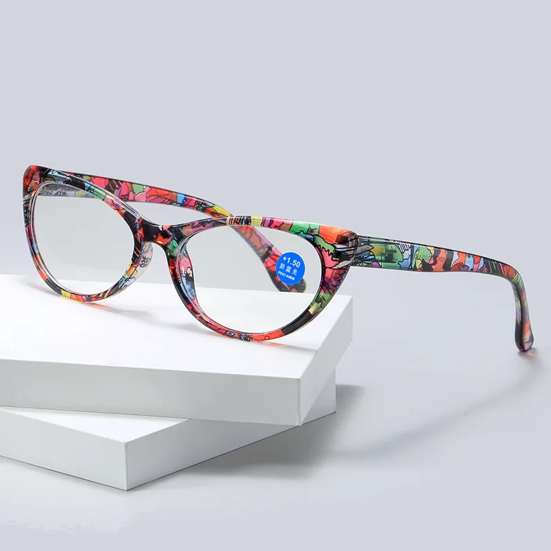 

Seemfly Ladies Floral Reading Glasses Fashion Printing Clear Presbyopia Eyeglasses Glassware With Degree +1 +1.5 +2 +2.5 +4