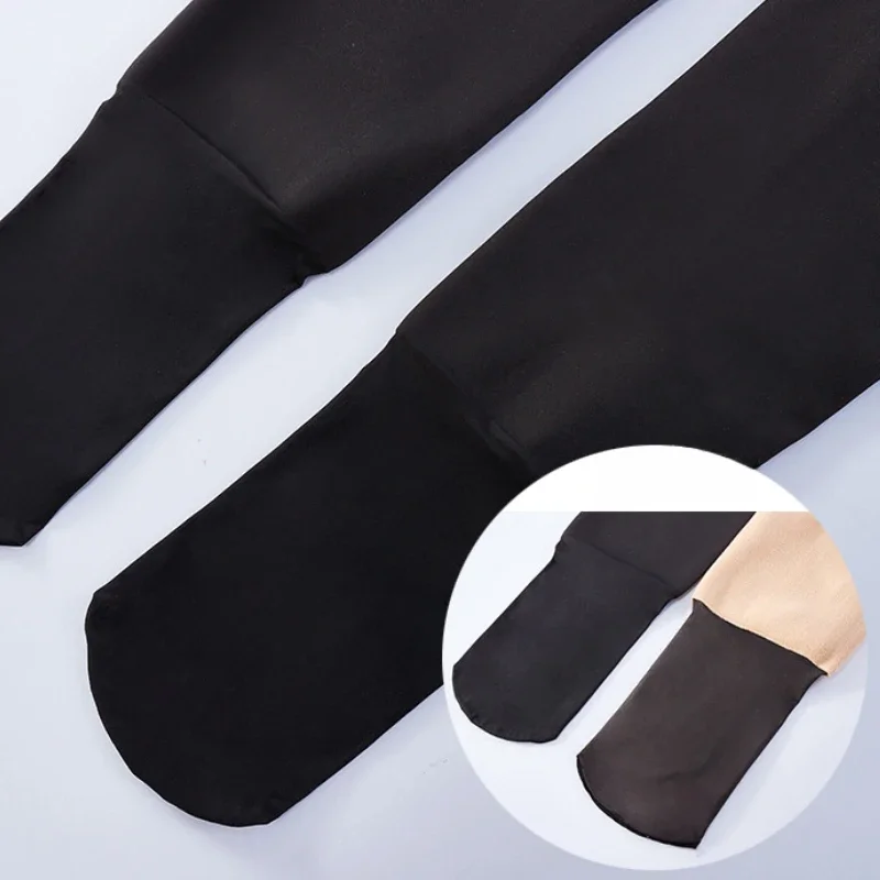 Adjustable Pregnancy Leggings Anti-Hook Transparent Maternity Winter Plus Fleece Thickened Warm Belly Support Tights