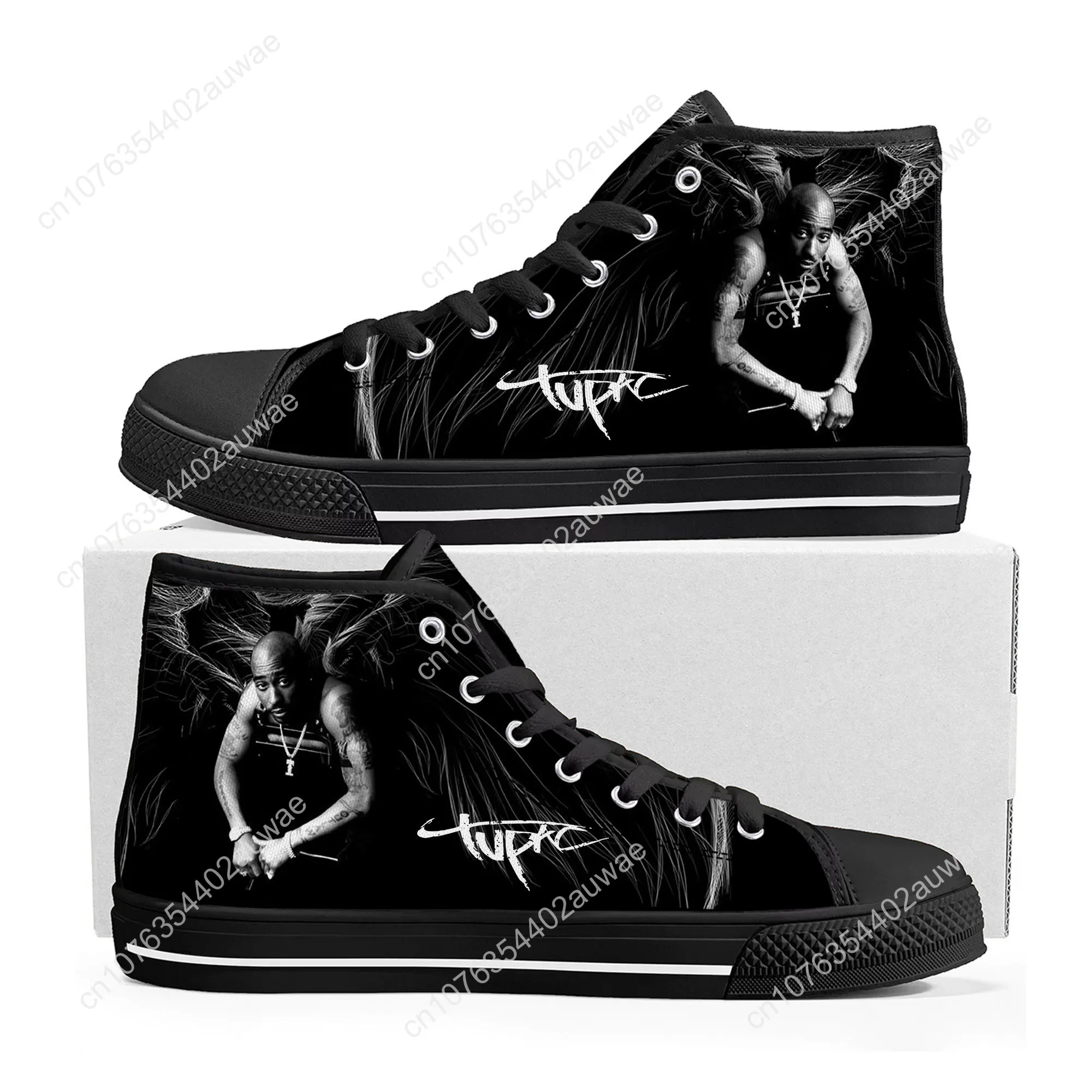 Tupac 2pac Fashion Unisex High Top Shoes High Quality Sneakers Men Women Teenager Canvas Sneaker Casual Couple Shoes Custom Shoe