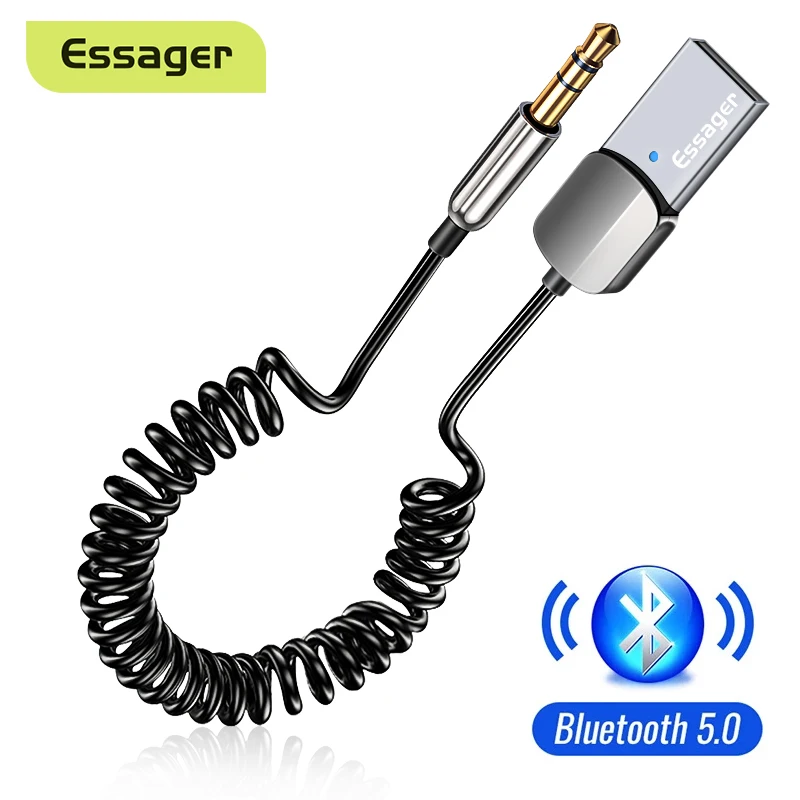 Essager Aux Bluetooth-адаптер аудиокабель для автомобилей USB Bluetooth Разъем 3 5 мм приемник