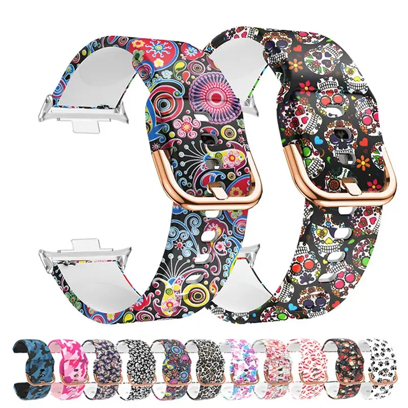 Silicone Smartwatch Replacement Wristband with Modern Print Design