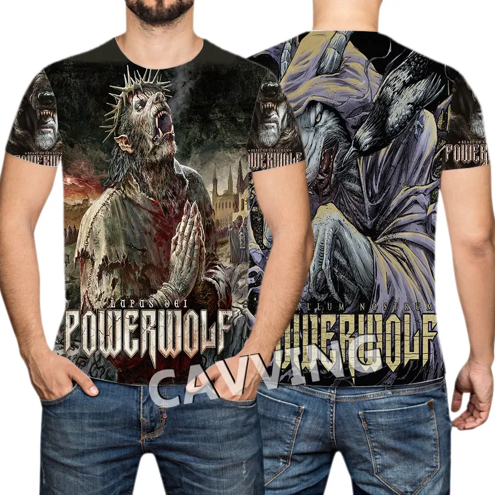 Новые модные женские/мужские футболки с 3D принтом Powerwolf, повседневные футболки в стиле хип-хоп, топы в стиле Харадзюку, одежда