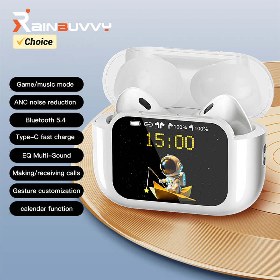 Wireless Bluetooth Earphones Visual Bin Interface Multi-function ANC ENC Noise Cancelling Bluetooth 5.4 Talking Headset